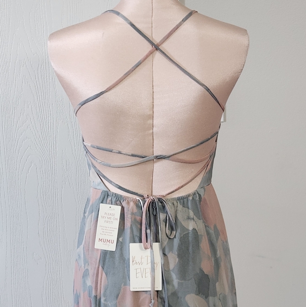 Show Me‎ Your Mumu Godshaw Goddess Gown In Sage I Do Floral Dress - Picture 8 of 14